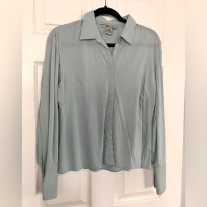 Great color green/blue Mac & Jac Hidden Button Down Long Sleeve Shirt 10